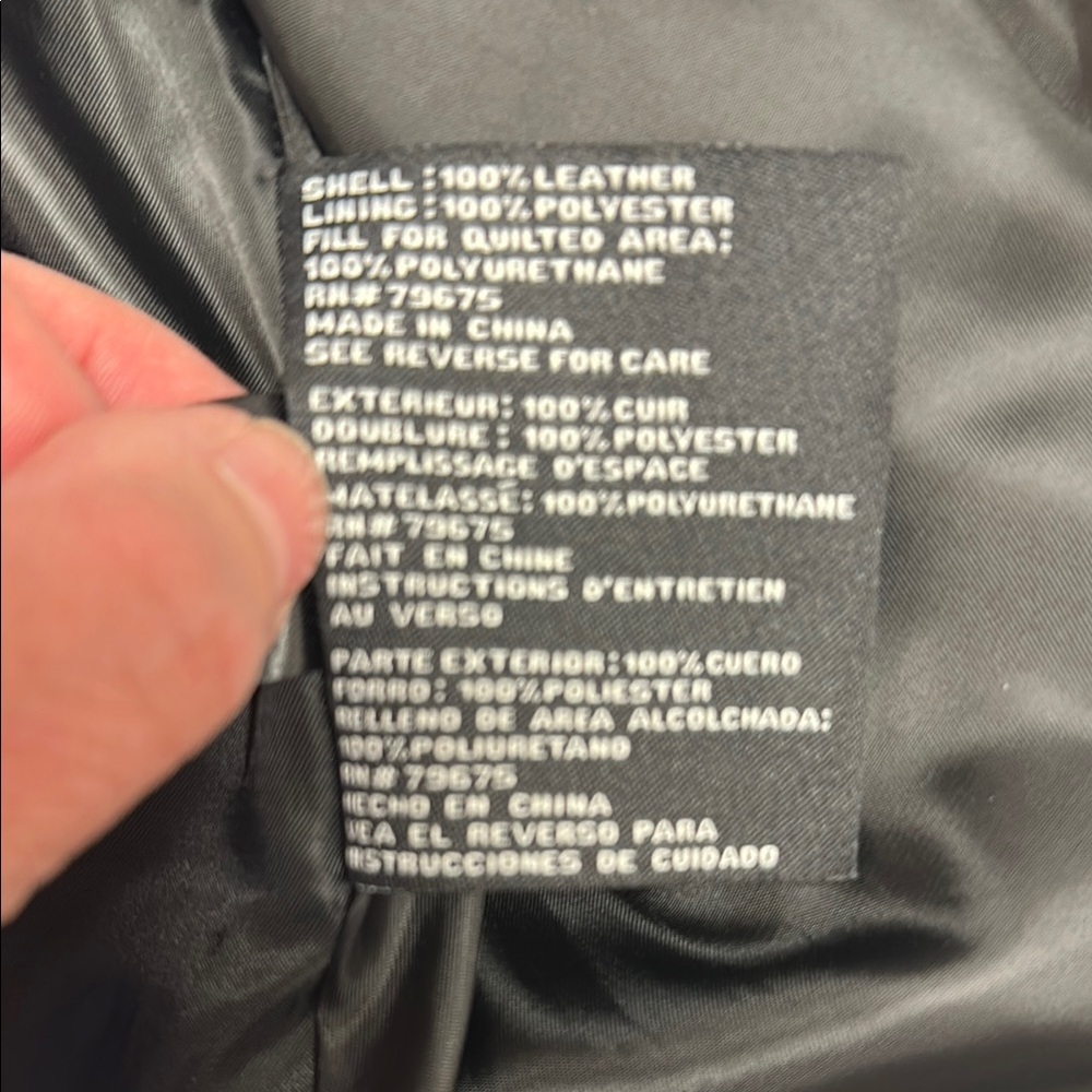 Michael Kors Black Leather Jacket Asymmetrical Design - Picture 10 of 12